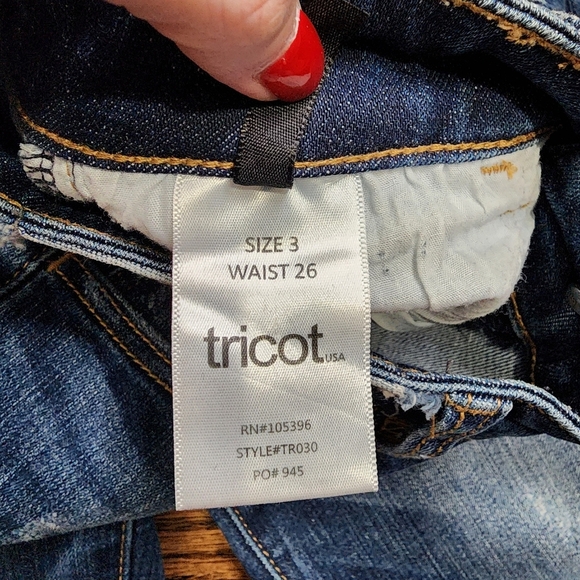 Tricot Distressed Blue Denim Jeans - Picture 4 of 6